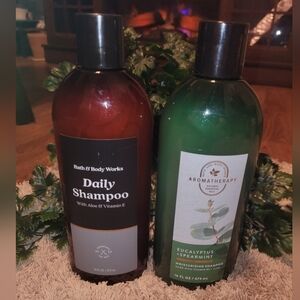 Set of two shampoos. One daily shampoo with vitamin E and eucalyptus spearmint.
